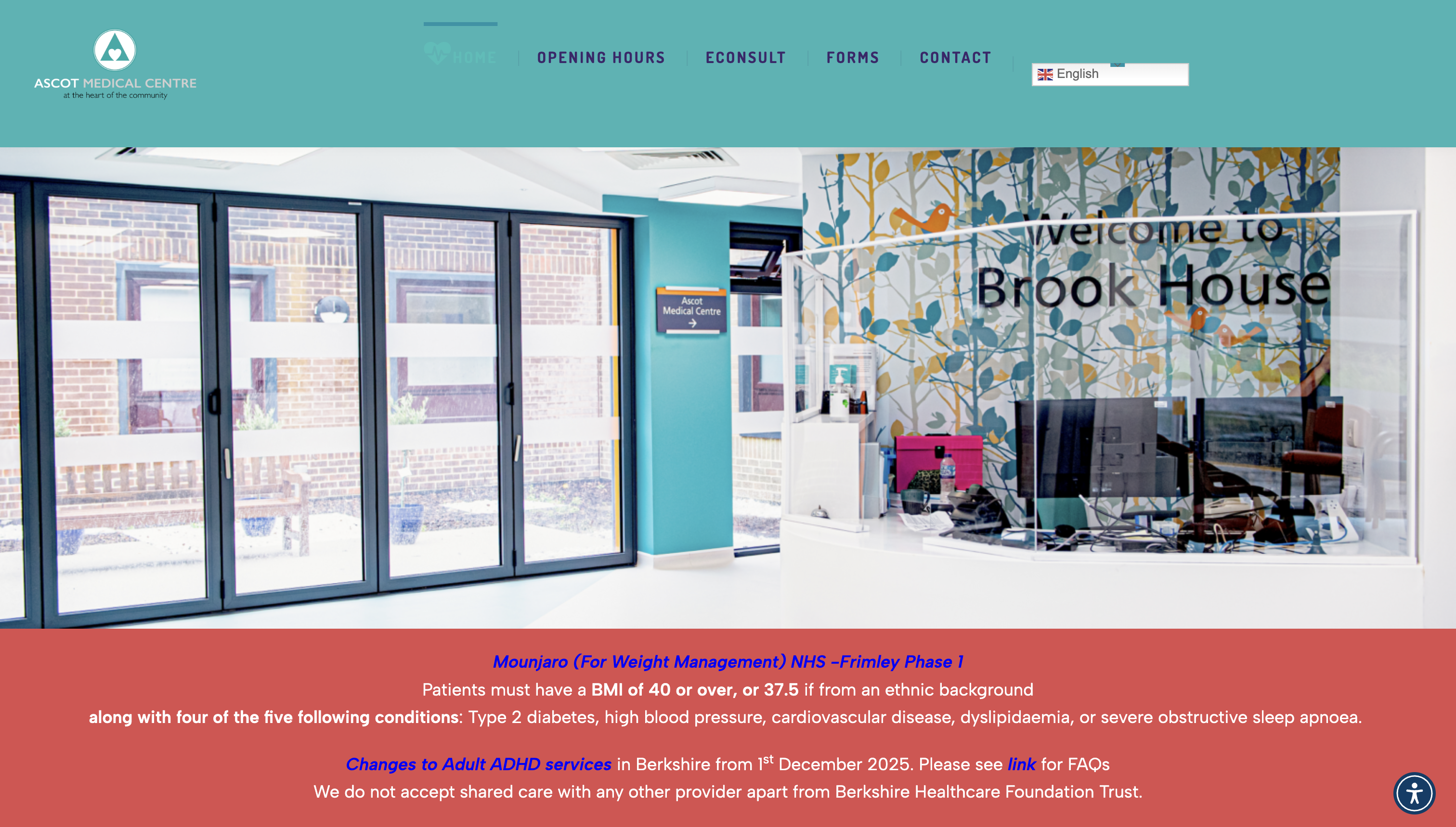 Ascot Medical Centre homepage screenshot